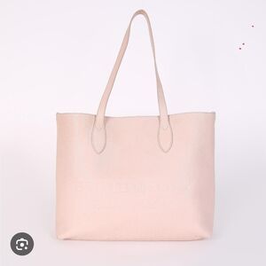 Burberry Large Embossed Leather Tote & Wallet Pale Ash Rose